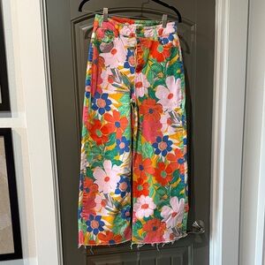 Gianni Bini Colorful Floral Wide Leg Pants